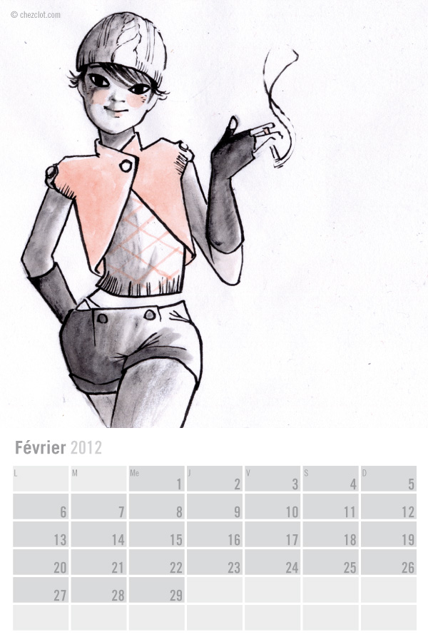 Illustration - Calendrier 2012 - Février, fév. 2012